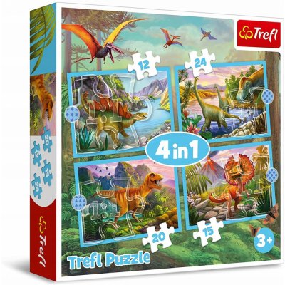 Trefl 4v1 Unikátní dinosauři 28,5x20,5cm v krabici 28x28x6cm – Zbozi.Blesk.cz