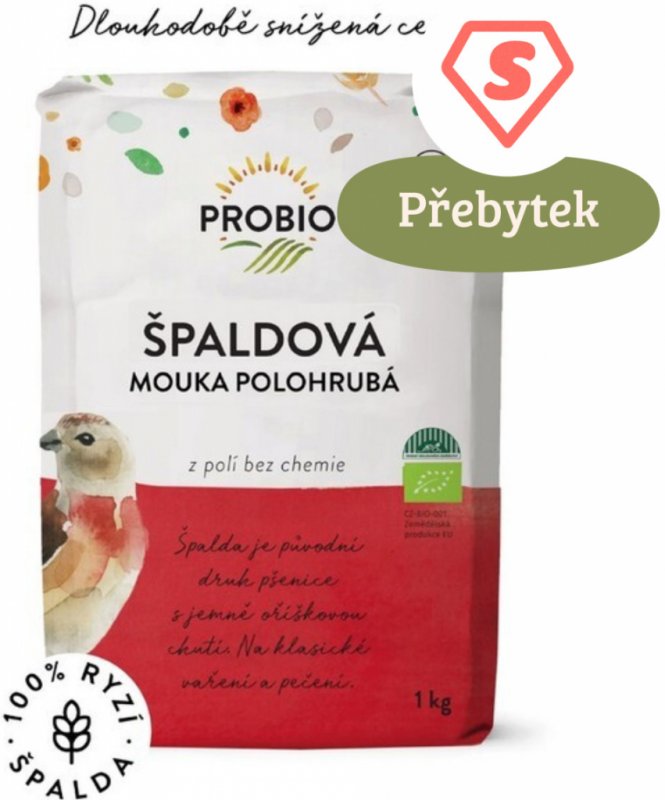 Probio Špaldová mouka bílá polohrubá bio 1000 g