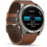 Garmin Fenix 8 AMOLED 51mm Sapphire Titanium Black/Chestnut Leather Strap 010-02905-40 – Zboží Živě