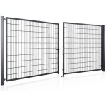 Dvoukřídlá brána BRAVO 2D 4000/1600 mm RAL 7016 | výplň svařovaný 2D panel – Sleviste.cz