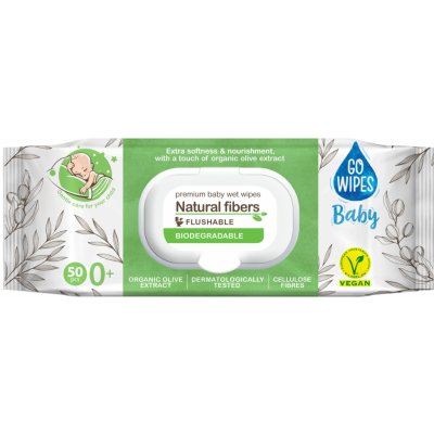 Go Wipes s BIO cert.extraktem 100% splachovací 50 ks – Sleviste.cz