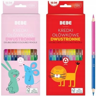 Pastelky BEBE Pink trojhranné oboustranné 12ks – Sleviste.cz