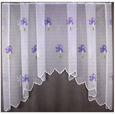 BytoTex Hotová oblouková záclona Levandule 300x160 cm – Hledejceny.cz