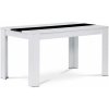 Jídelní stůl Autronic jídelní stůl AT-B140 WT1 138 x 80 cm MDF bílé lamino, dekorativní černý pruh
