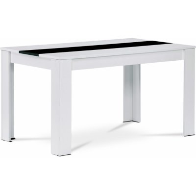 Autronic jídelní stůl AT-B140 WT1 138 x 80 cm MDF bílé lamino, dekorativní černý pruh