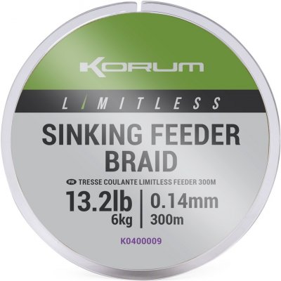Korum Splétaná Šňůra Limitless Sinking Feeder Braid 300 m 0,14 mm 6 kg – Zboží Dáma