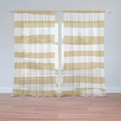 Záclony Zlaté pruhy: 2 ks - 150x250 cm - Sablio – Hledejceny.cz