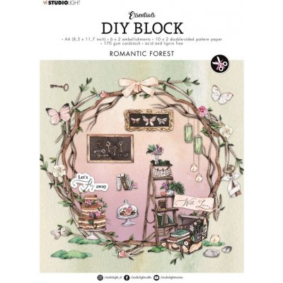 Studio Light DIY Blok s výseky Studio Light, A4 Romantic Forest 32 listů