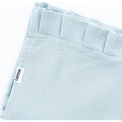 Tulimese Baldachýn mušelínový mentolový SAMOSTATNÝ S VOLÁNEM – Zboží Dáma