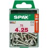 Vrut do dřeva Spax Uni vrut půlkul.hlava T-Star plus T20 4CUT pln.závit Wirox 4 x 25 mm 75 ks