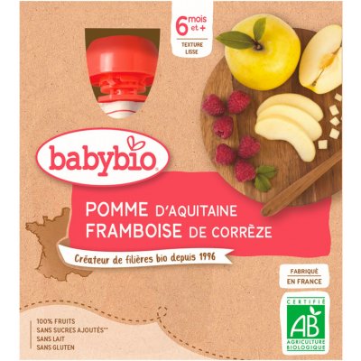 Babybio kapsička Jablko a malina 4 x 90 g – Zboží Mobilmania