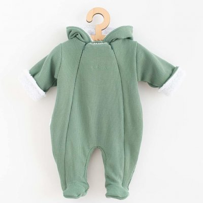 Zimní kojenecká kombinéza s kapucí New Baby Frosty mint zelená – Zboží Mobilmania