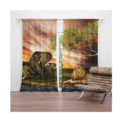Sablio Závěs Zvířata ze Sahary: 2ks 140x250cm – Hledejceny.cz
