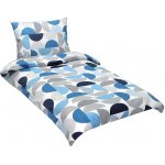 Bellatex Povlečení bavlna modrý půlkruh 140x200 70x90 – Zboží Mobilmania