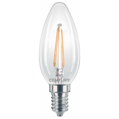 Century LED FILAMENT SVÍČKA ČIRÁ 2W E14 2700K 245Lm 360d 35x98mm IP20 CEN INM1-021427 Teplá bílá Čirá – Zboží Mobilmania