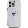 Pouzdro a kryt na mobilní telefon Apple Karl Lagerfeld IML Choupette Head Metal Frame MagSafe pro iPhone 16 Pro Transparent