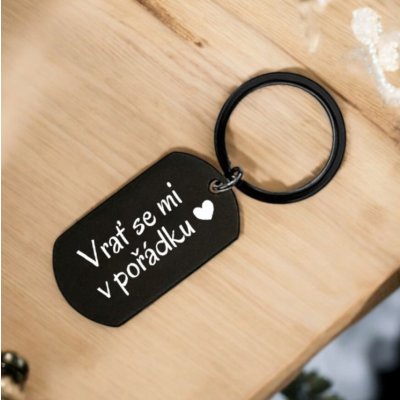 Přívěsek na klíče Ahome Kovová černá Vrať se mi v pořádku – Zboží Mobilmania