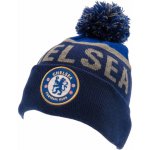 CurePink Zimní čepice s bambulí FC Chelsea Znak modrý – Hledejceny.cz