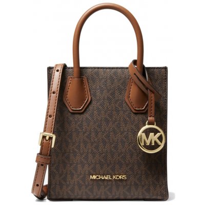 Michael Kors Mercer Extra-Small Logo and Leather crossbody Bag Brown – Zboží Dáma
