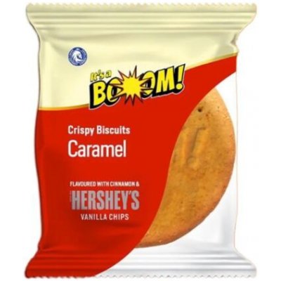 It's a Boom! x Hershey's Cookie s kousky bílé čokolády s příchutí karamelu a skořice 22 g – Zboží Dáma
