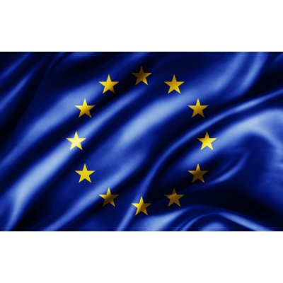 Luxusní saténová vlajka EU 1x1,5 m - Zlaté třásně – Hledejceny.cz
