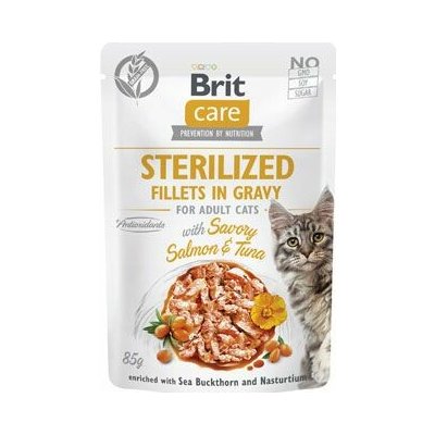 Brit Care Cat Sterilised Fillets in Gravy Salmon&Tuna 3 x 85 g