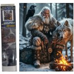 Norimpex diamantové malování Severský válečník s vlkem 30 x 40cm – Hledejceny.cz
