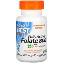 Doctor's Best Fully Active Folate kyselina listová 800mcg 60 rostlinných kapslí