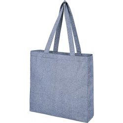 Nákupní taška vyrobená ze směsi recyklované bavlny a polyesteru světle modrý melír