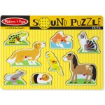 Melissa&Doug Melissa & Doug Dřevěné puzzle se zvuky Domácí zvířata – Zbozi.Blesk.cz