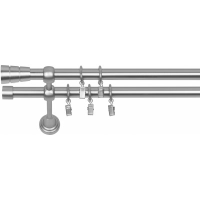 Dekodum Dvouřadá Garnýž Walec Basic 19/19 mm matný chrom 340 cm – HobbyKompas.cz