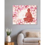 Zuty Malování podle čísel ČERVENÝ BUDDHA S KVĚTINAMI – Zboží Dáma