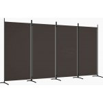 vidaXL Paraván skládací 346 × 180 hnědý textil 4dílný 350263 – Zboží Dáma