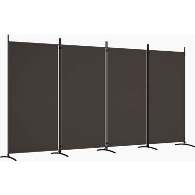 vidaXL Paraván skládací 346 × 180 hnědý textil 4dílný 350263 – Zboží Dáma