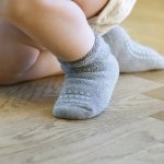 Gobabygo Protiskluzové ponožky Merino Grey Melange – Zboží Dáma