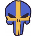 Gumová nášivka 101 Inc vlajka Punisher Head Švédsko - barevná – Sleviste.cz