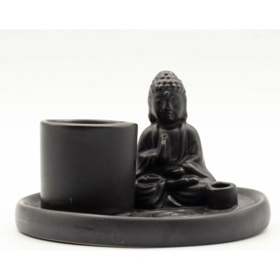 Ancient Wisdom Multifunkční podstavec na vonné tyčinky Buddha matná černá – Hledejceny.cz