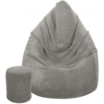 Toffel Dětský sedací vak MAXI COMFORT Plyš 100x75 cm s podnožkou Vzor: šedá – Zboží Dáma