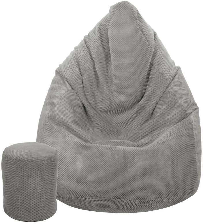 Toffel Dětský sedací vak MAXI COMFORT Plyš 100x75 cm s podnožkou Vzor: šedá