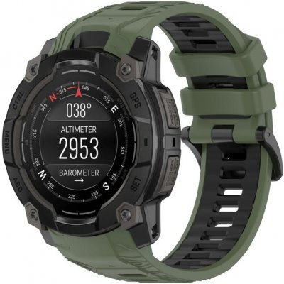 VSECHNONAMOBIL 107920 SPORTY Vyměnitelný silikonový řemínek Garmin Instinct 3 50mm GREEN BLACK – Zboží Mobilmania