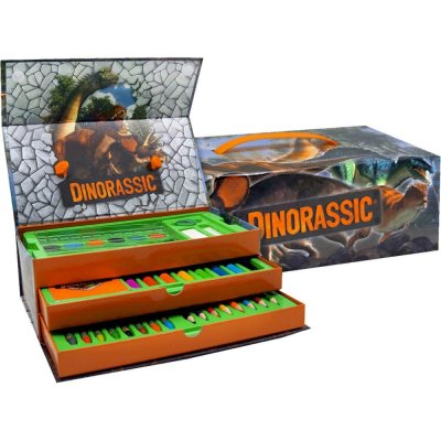 TOYCOMPANY Dinosauři kufřík na kreslení Dinorassic 52ks – Hledejceny.cz