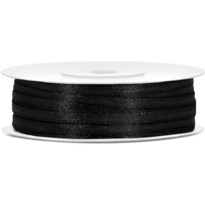 Stuha saténová ČERNÁ, 3 mm x 50 m – Sleviste.cz
