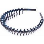 Plastová čelenka do vlasů s hřebínkem Varianta: 6 modrá temná, Balení: 1 ks – Sleviste.cz