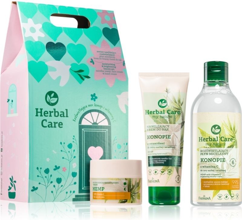 Farmona Herbal Care micelární čisticí voda 400 ml + krém na obličej 50 ml + krém na ruce 100 ml kosmetická sada