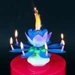 GoDan Dortová svíčka hrající s fontánou modrá – Zboží Dáma