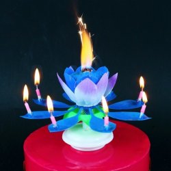 GoDan Dortová svíčka hrající s fontánou modrá