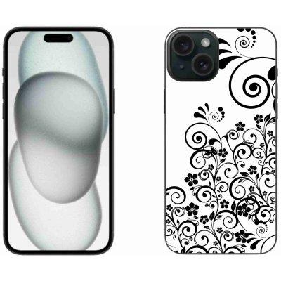 mmCase Gelové iPhone 15 Plus - černobílé květinové vzory – Zboží Mobilmania