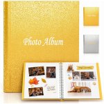 Velké fotoalbum Instax Mini Polaroid s lesklou obálkou, zlaté – Sleviste.cz