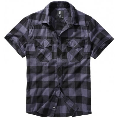 Brandit košile checkshirt halfsleeve černá šedá – Sleviste.cz