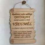 Dekorace z Česka Dřevěná cedulka VŠEUMĚL - Tatínek/Dědeček Nápis: Dědečkovi – Hledejceny.cz